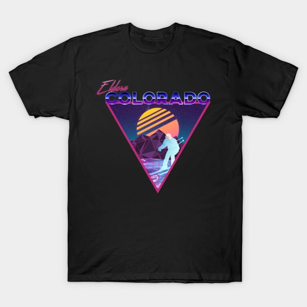 Retro Vaporwave Ski Mountain | Eldora Colorado | Shirts, Stickers, and More! T-Shirt by KlehmInTime